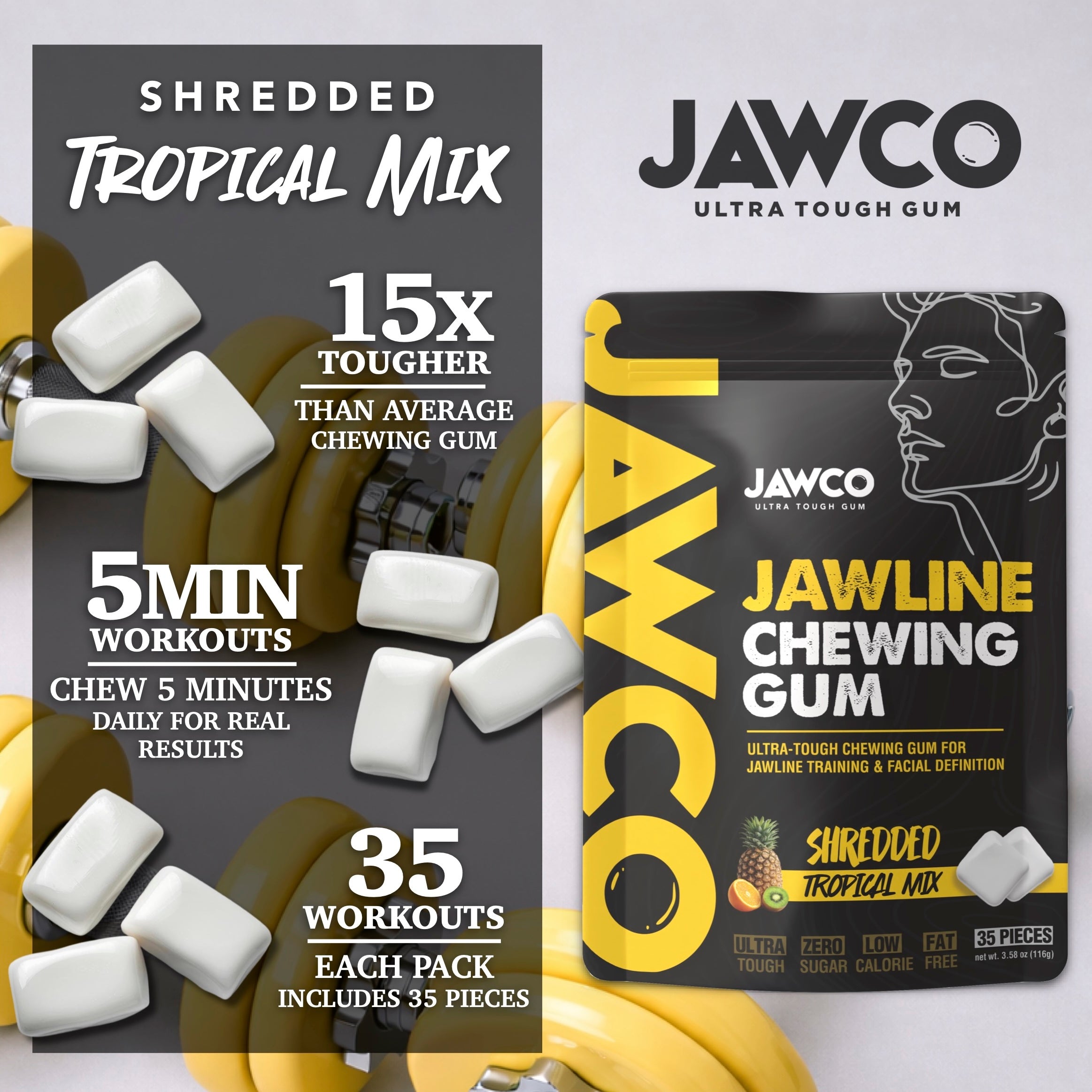 SHREDDED TROPICAL JAWLINE GUM