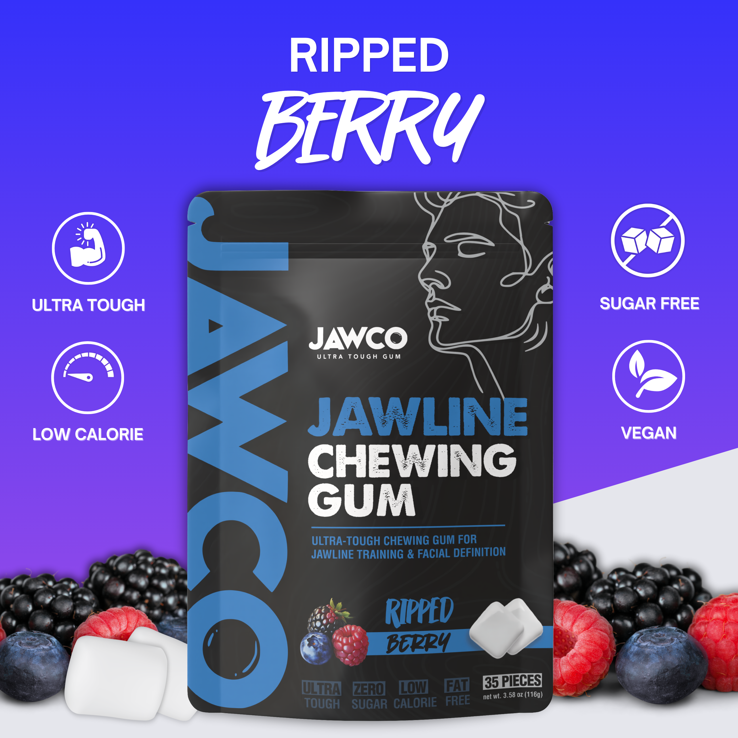 RIPPED BERRY JAWLINE GUM