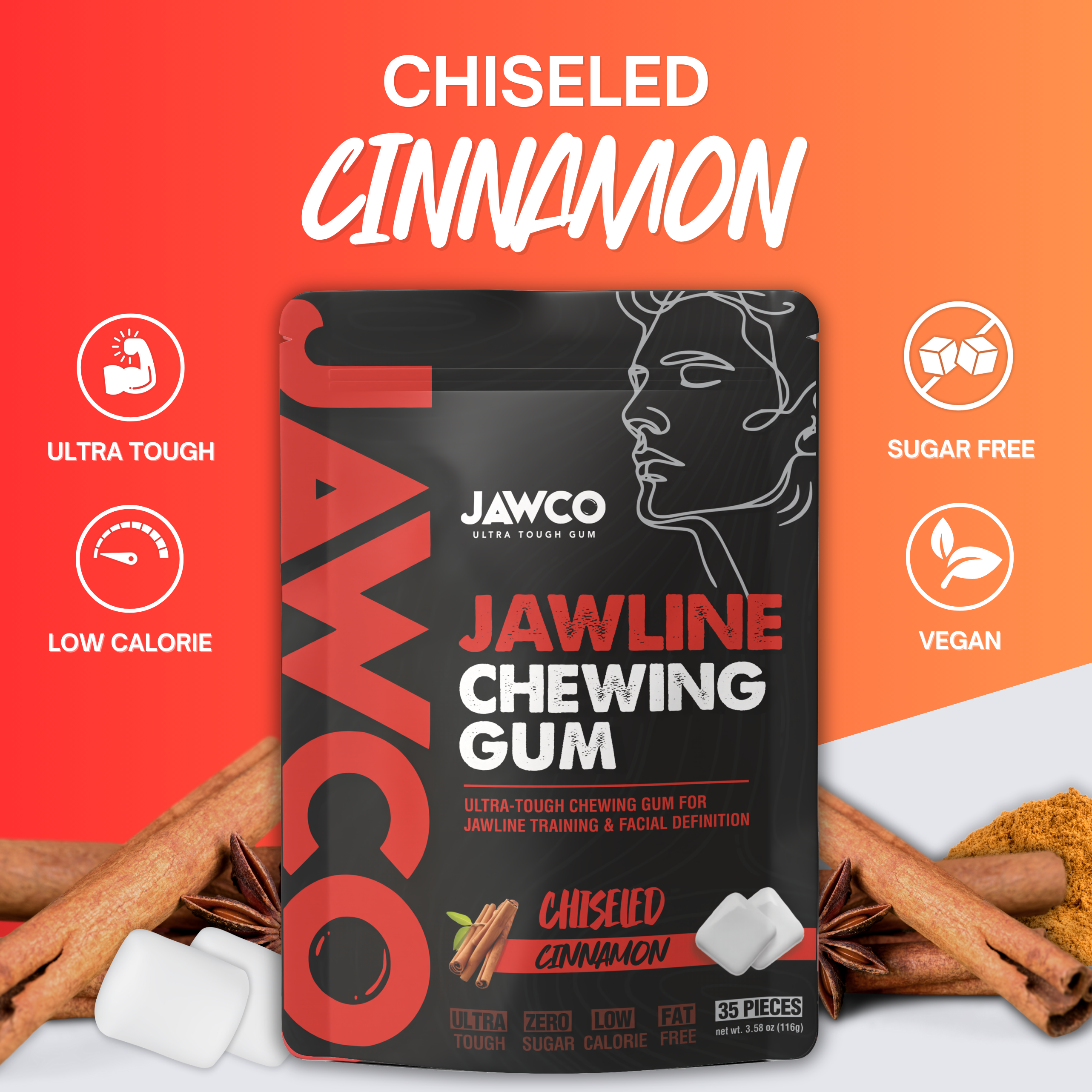 CHISELED CINNAMON JAWLINE GUM