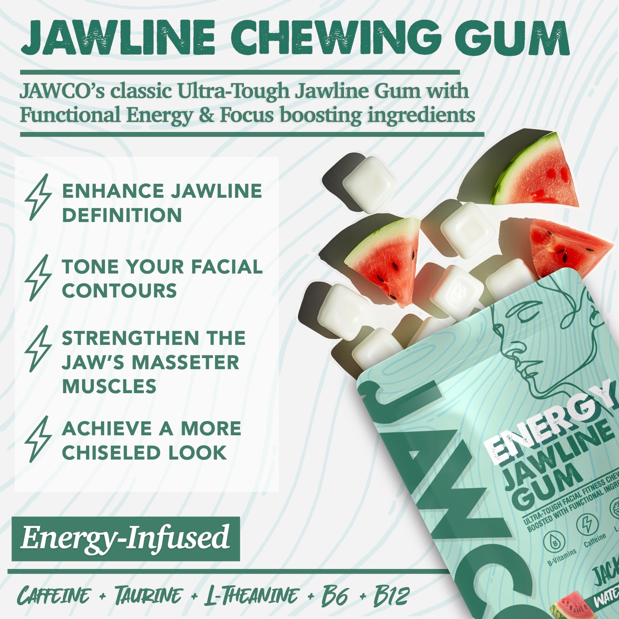 ENERGY WATERMELON JAWLINE GUM