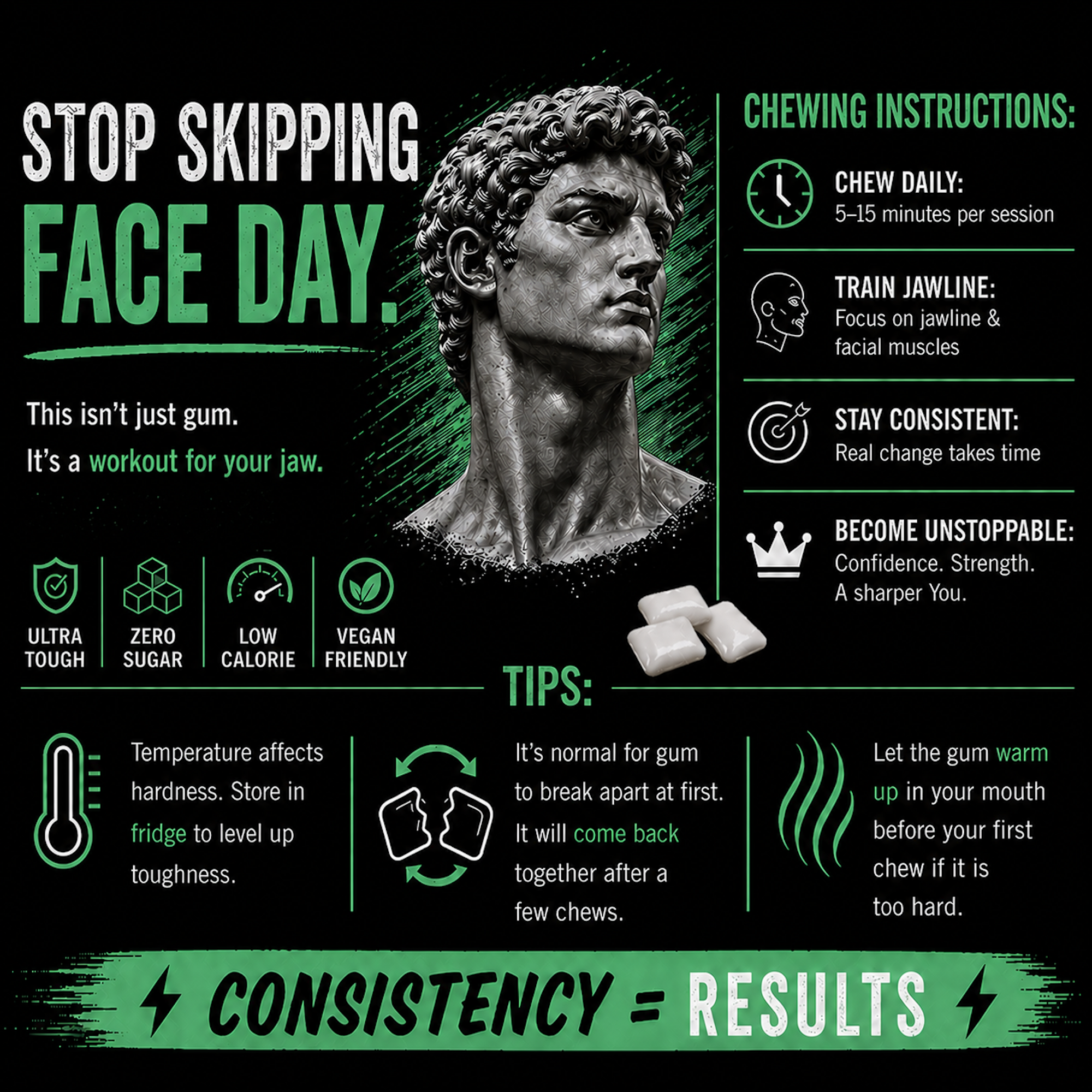 ENERGY MINT JAWLINE GUM